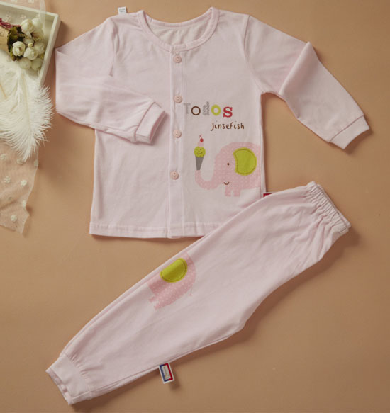 金色小魚純棉素色單面大象束口開胸套