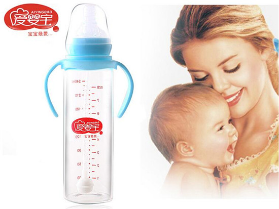 愛嬰寶標(biāo)口徑晶鉆玻璃奶瓶240ml