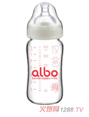 愛(ài)樂(lè)寶寬口初生玻璃奶瓶240ml