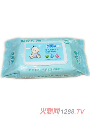 貝美親帶蓋嬰兒濕巾80片