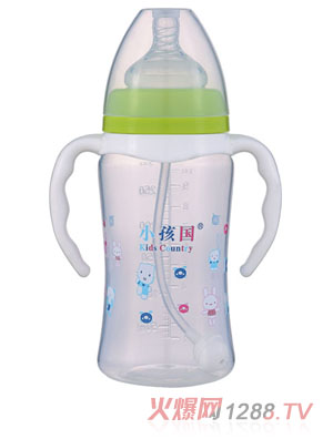 小孩國寬口直身自動PP奶瓶300ML