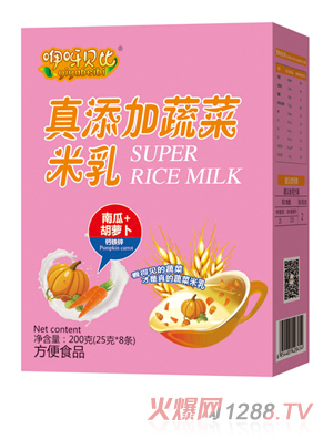 咿呀貝比真添加蔬菜米乳 南瓜+胡蘿卜 盒裝