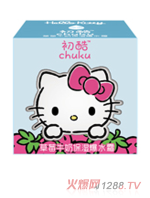 Hello Kitty初酷草莓牛奶保濕爆水霜 盒裝