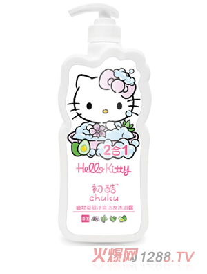 Hello Kitty初酷植物萃取凈爽洗發(fā)沐浴露 900ml