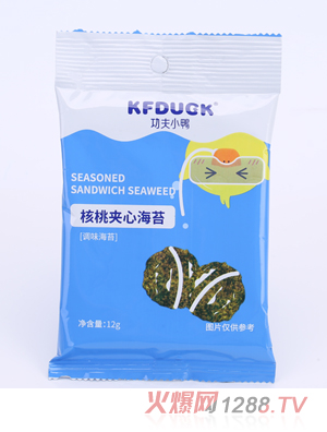 功夫小鴨核桃杏仁魚(yú)松芝麻夾心海苔調(diào)味小零食12g