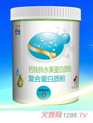 迪拉小熊復(fù)合蛋白粉900g鈣鐵鋅水果益生菌中老年乳清蛋白罐裝蛋白粉